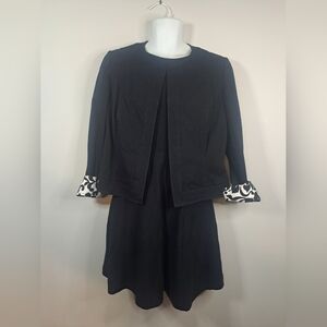 Saks Fifth Avenue Knit DRESS Viscose Blend Small With Matching Jacket Size 14p